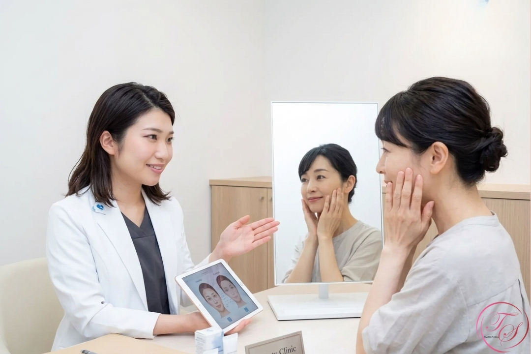 トータルスキンクリニック福岡天神、松田 ゆい（まつだ ゆい）院長がカウンセリングをしている様子のイメージ（トータルスキンクリニック 福岡天神院）